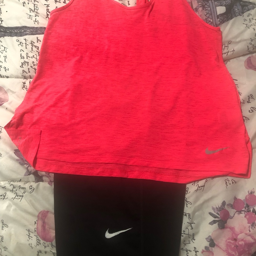 Large Nike Pro Leggings & Racerback Active Tank Top